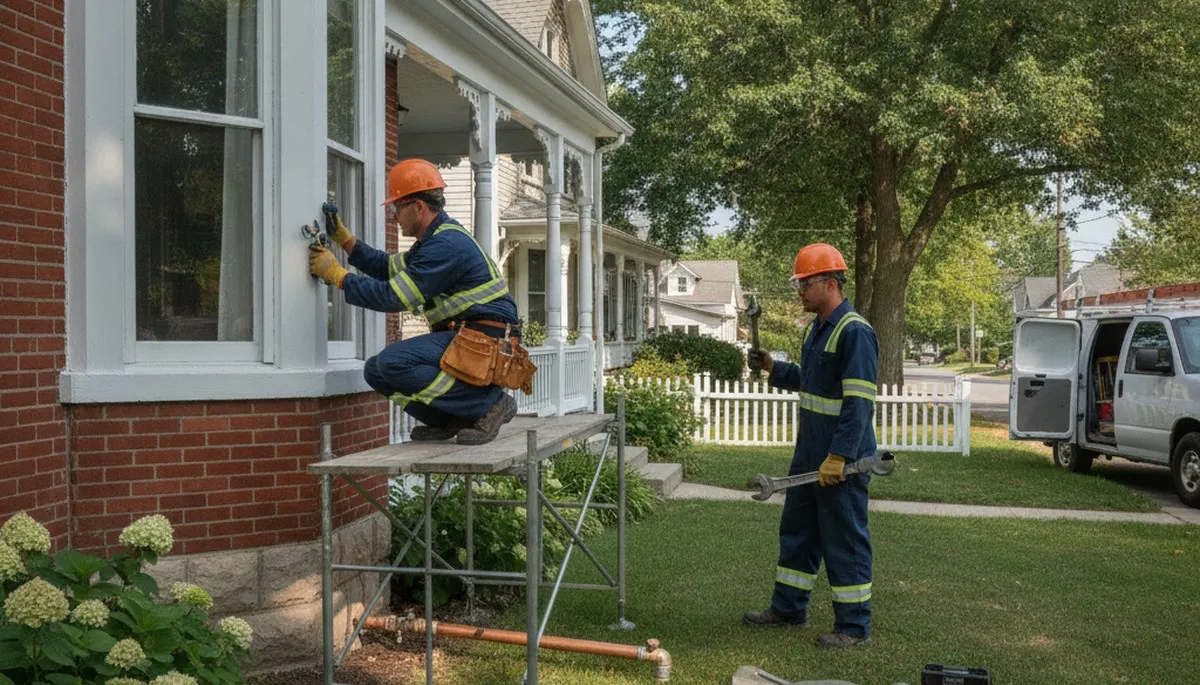 Plumber repairing a pipe in Kenosha, WI for local plumbing repair service