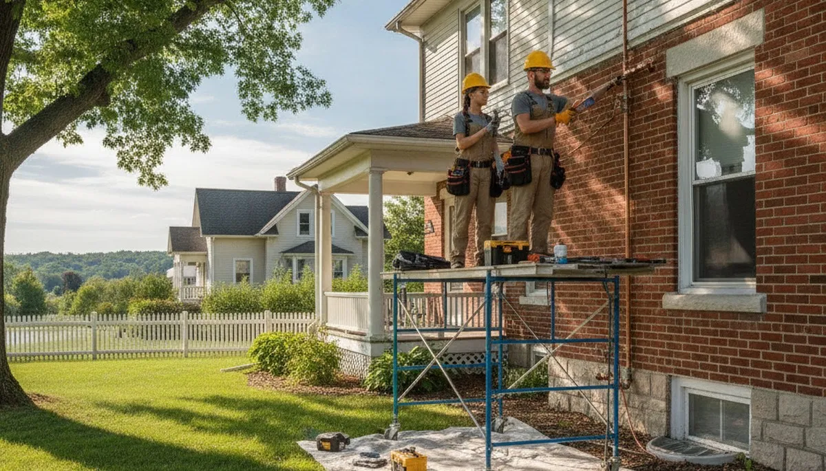 Plumber repairing a pipe in Kenosha, WI for plumbing repair service