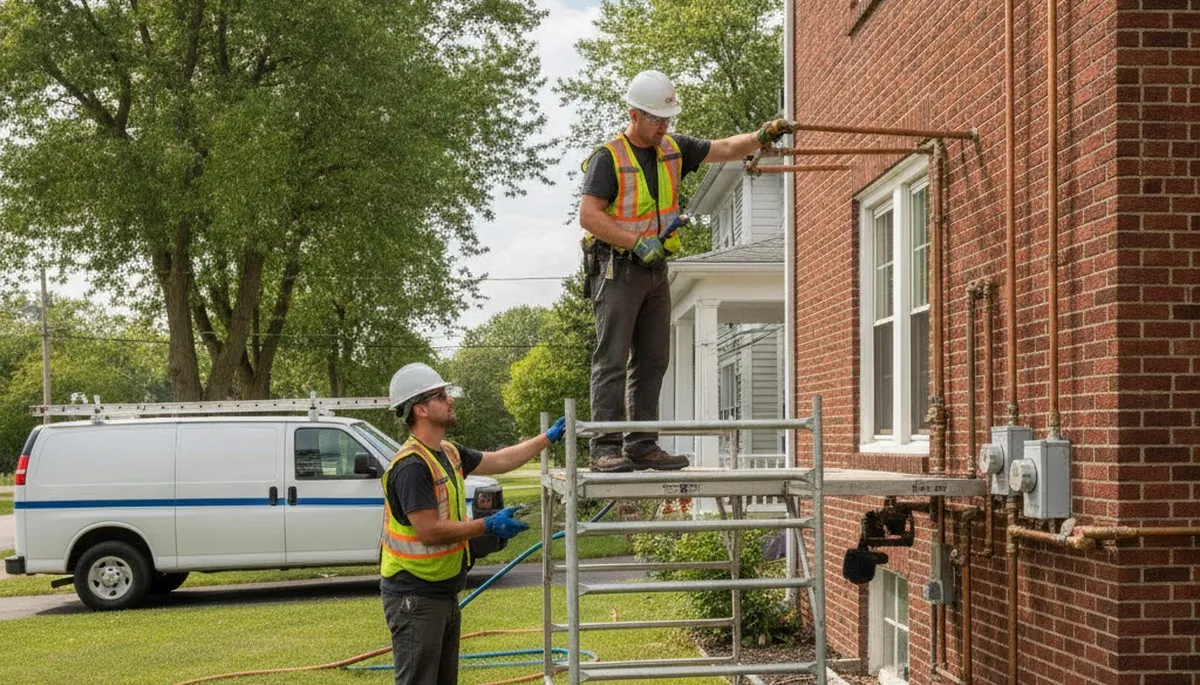 Kenosha, WI plumber repairing a leak for a local plumbing service