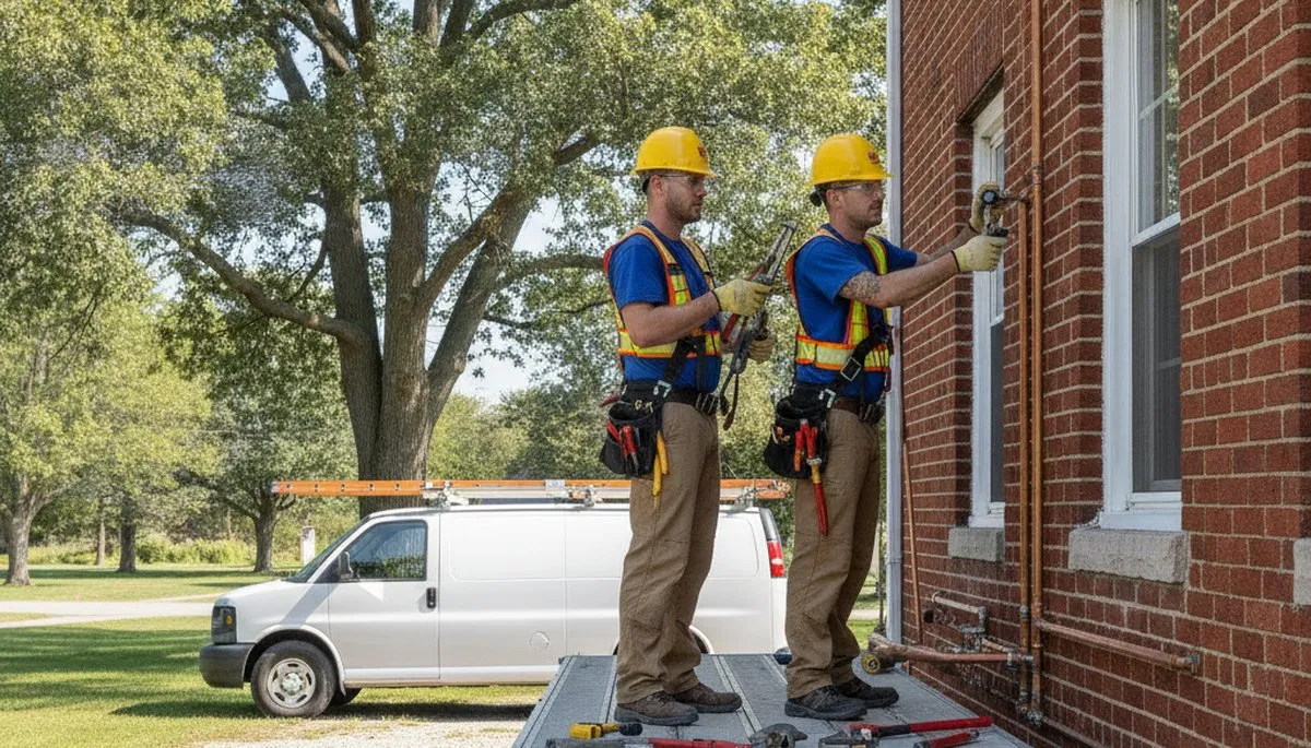 Plumber repairing a leak in Kenosha, WI for residential plumbing service